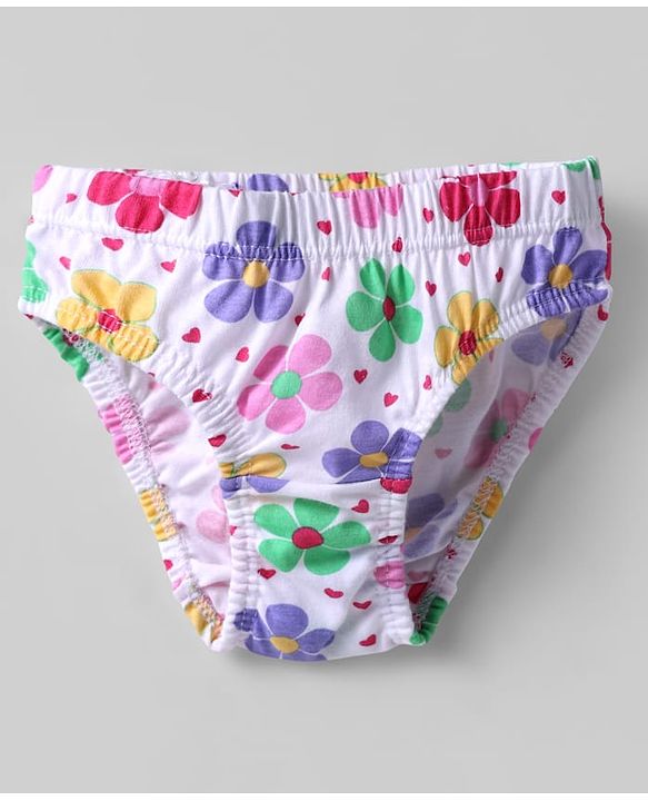 Babyhug 100% Cotton Single Jersey Knit Panties With Floral Print & Polka Dots Pack Of 3 - Pink White & Purple