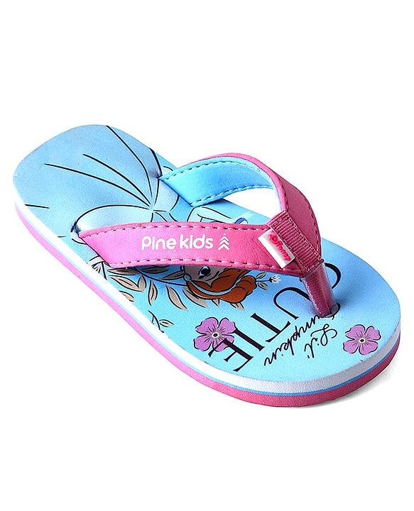 Pine Kids Disney Slip On Flip Flops With Cinderella Print - Light Blue