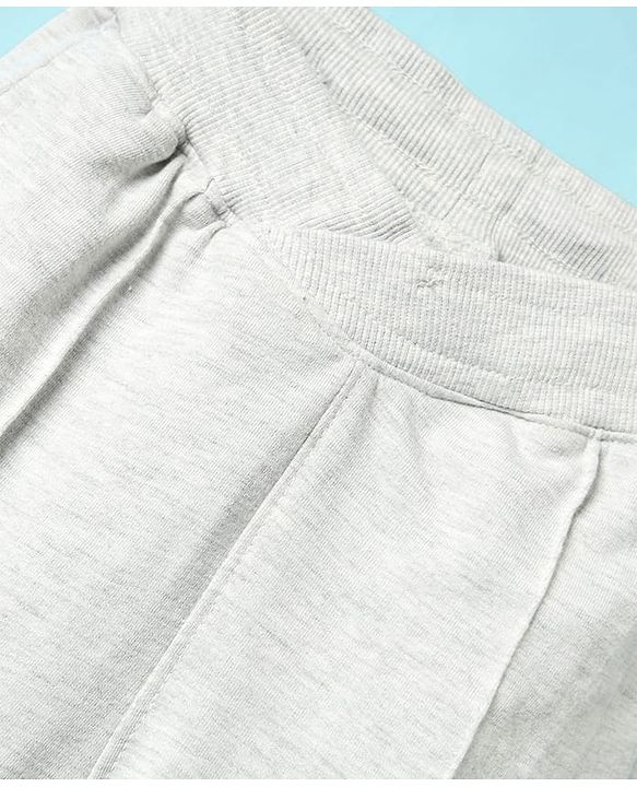Pine Kids Cotton Knit Full Length Solid Lounge Pant - Light Grey