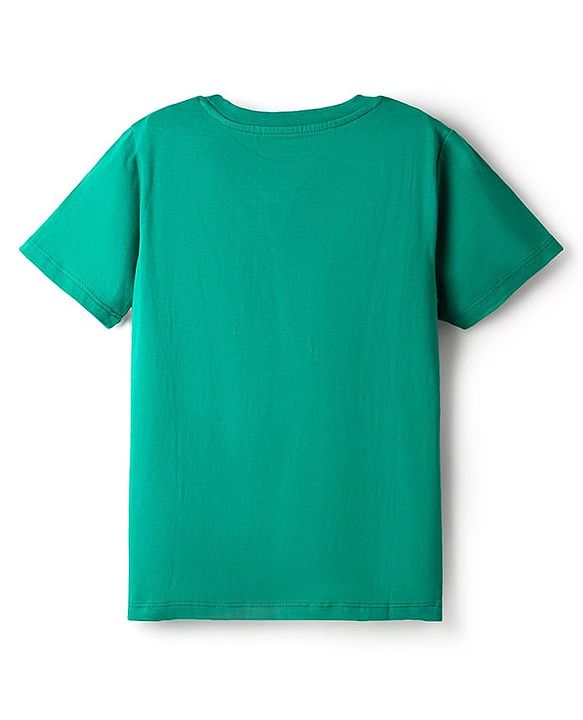 Pine Kids Single Jersey Knit Half Sleeves Shorts Night Suit With Abstract Print - Green