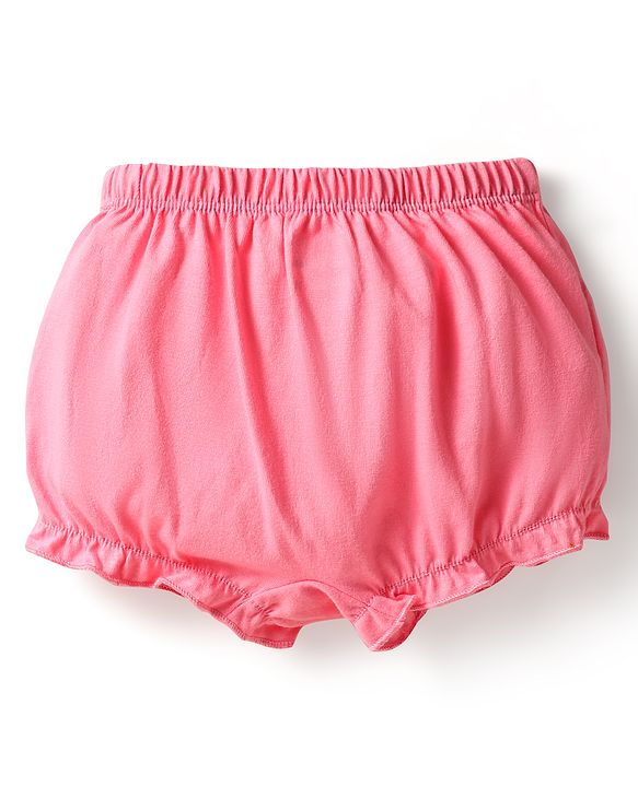 Babyhug 100% Cotton Knit Bloomers with Love & Cup Cake Print Pack of 3 - Pink & Navy Blue