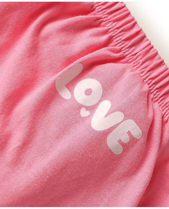 Babyhug 100% Cotton Knit Bloomers with Love & Cup Cake Print Pack of 3 - Pink & Navy Blue