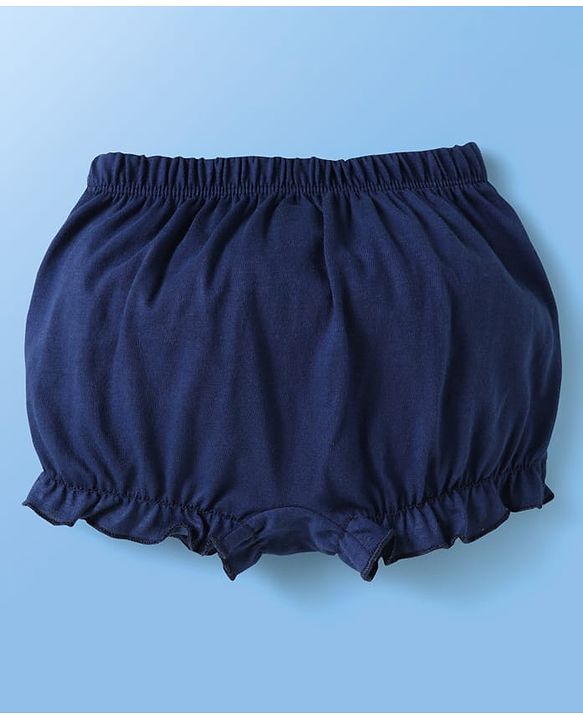 Babyhug 100% Cotton Floral & Hearts Printed Bloomers Pack Of 3 - Red Navy Blue & White