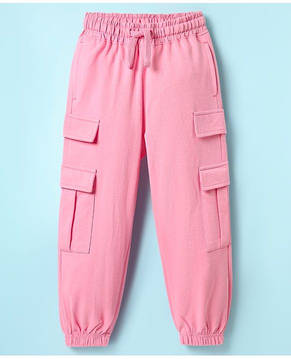 Pine Kids Cotton Knit Full Length Solid Lounge Pant - Pink