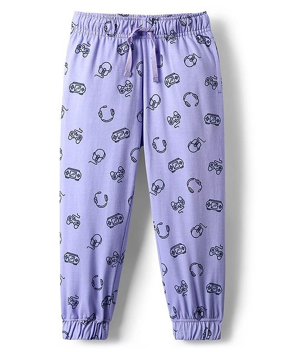 Pine Kids Single Jersey Knit Half Sleeves Co-ords Night Suit with Gaming Theme Print - Light Blue