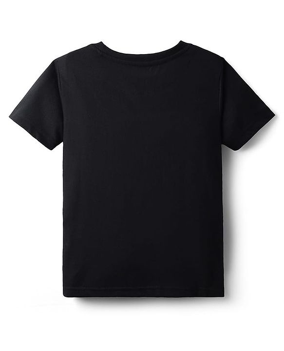 Pine Kids Single Jersey Knit Half Sleeves Night Suit with Text Print - Black
