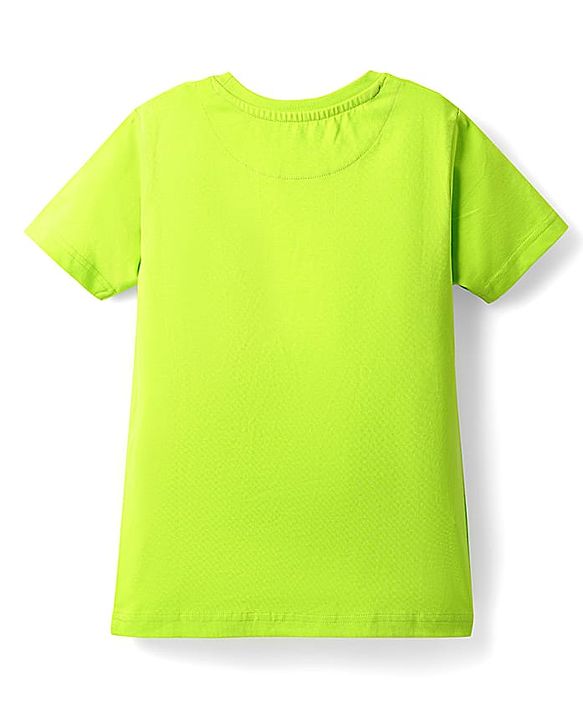 Pine Kids Single Jersey Knit Half Sleeves Night Suit With Dino Print - Lime Green & Navy Blue