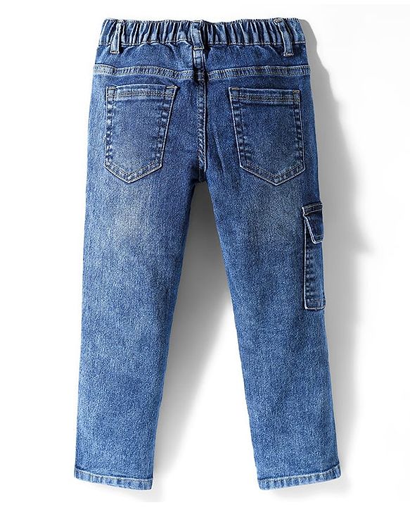 Pine Kids Denim Woven Full Length Washed Jeans - Blue