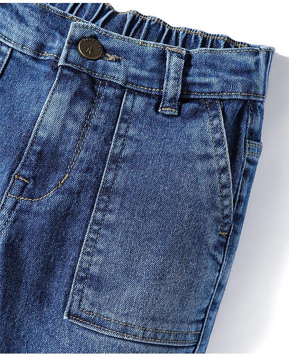 Pine Kids Denim Woven Full Length Washed Jeans - Blue