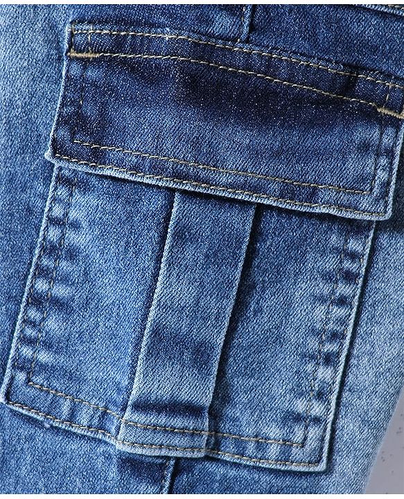 Pine Kids Denim Woven Full Length Washed Jeans - Blue
