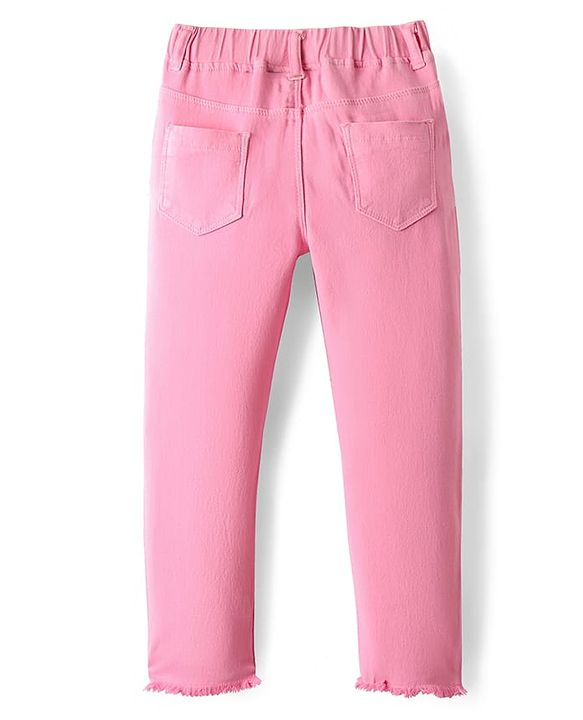 Pine Kids Denim Woven Ankle Length Washed Jeggings - Pink
