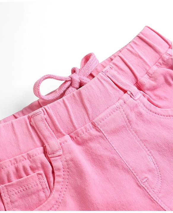 Pine Kids Denim Woven Ankle Length Washed Jeggings - Pink