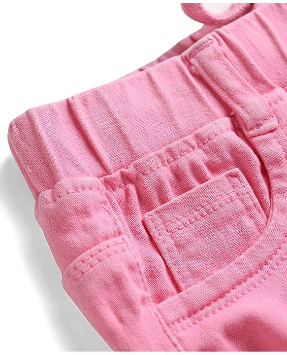 Pine Kids Denim Woven Ankle Length Washed Jeggings - Pink