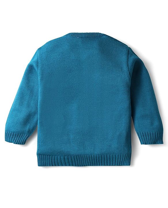 Babyhug Knitted Full Sleeves Solid Color Sweater Set with Cable Knit Design - Red