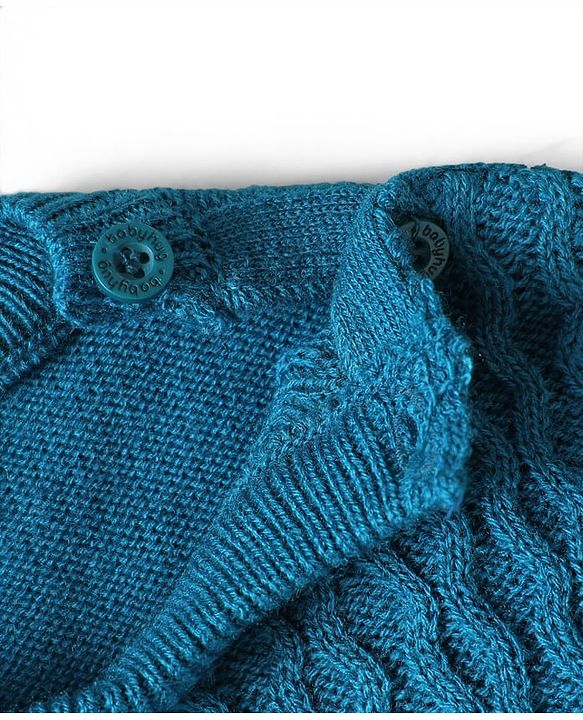 Babyhug Knitted Full Sleeves Solid Color Sweater Set with Cable Knit Design - Red