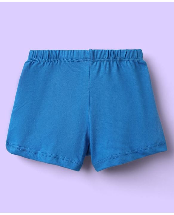 Babyhug 100% Cotton Single Jersey Knit Trunks With Stripes & Animal Print Pack Of 3 - Yellow Navy Blue & Royal Blue