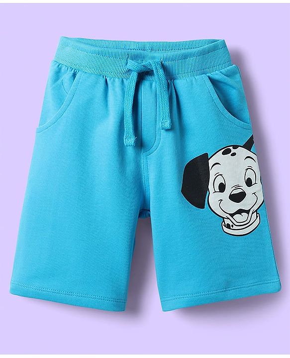 Babyhug Disney Single Jersey Knit Half Sleeves T-Shirt & Shorts Set with 101 Dalmatian Graphics - Light Blue
