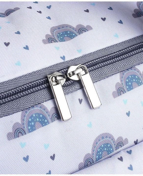 Babyhug Multipurpose Diaper Sling Bag Cloud Print - Blue| Adjustable Shoulder Strap| Insulated Bottle Pouches| Water Resistant| Carry Handle
