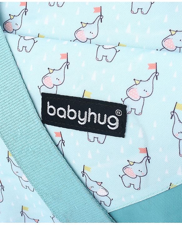 Babyhug Multipurpose Diaper Sling Bag Cloud Print - Blue| Adjustable Shoulder Strap| Insulated Bottle Pouches| Water Resistant| Carry Handle