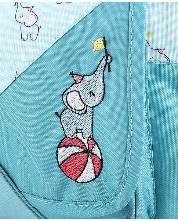 Babyhug Multipurpose Diaper Sling Bag Cloud Print - Blue| Adjustable Shoulder Strap| Insulated Bottle Pouches| Water Resistant| Carry Handle