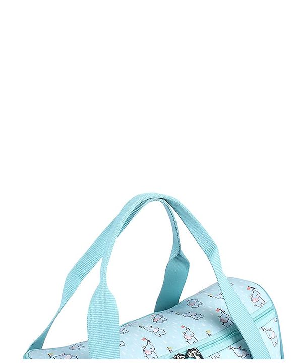 Babyhug Multipurpose Diaper Sling Bag Cloud Print - Blue| Adjustable Shoulder Strap| Insulated Bottle Pouches| Water Resistant| Carry Handle