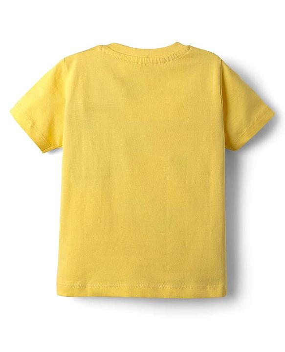 Babyhug Marvel Single Jersey Knit Half Sleeves T-Shirt & Shorts Set With Avengers Graphics - Yellow & Blue
