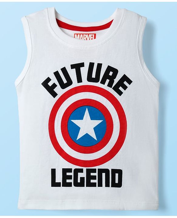 Babyhug Marvel Single Jersey Knit Half Sleeves Shirt & Shorts Co-Ord Set With Avengers Graphics & T-Shirt - Blue