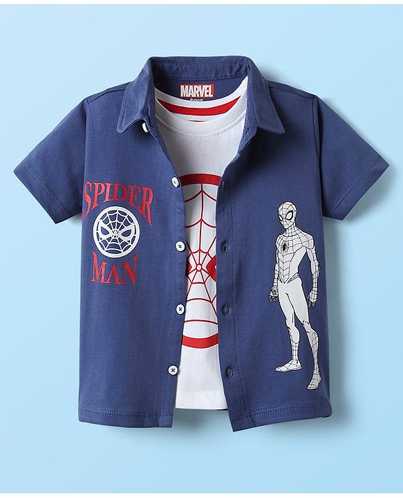 Babyhug Sleeveless Tee & Short Adventure Print - Blue main image 0