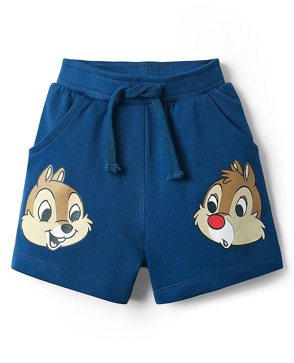 Babyhug Disney Single Jersey Knit Half Sleeves T-Shirt & Shorts Set with Chip N Dale Graphics - Navy Blue