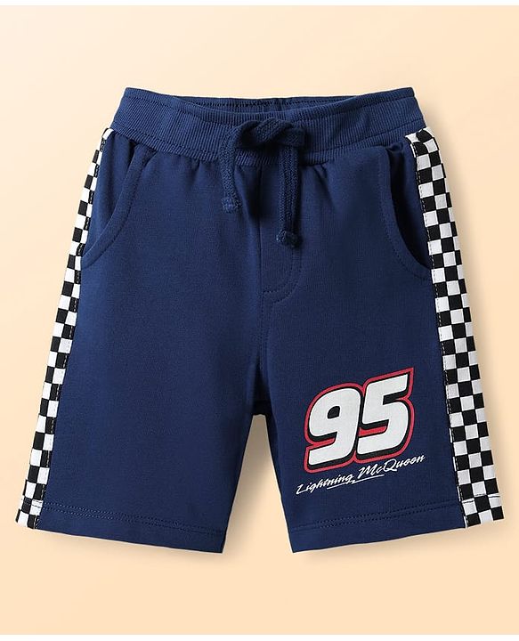 Babyhug Disney Single Jersey Knit Half Sleeves T-Shirt & Shorts Set With Car Graphics - Navy Blue