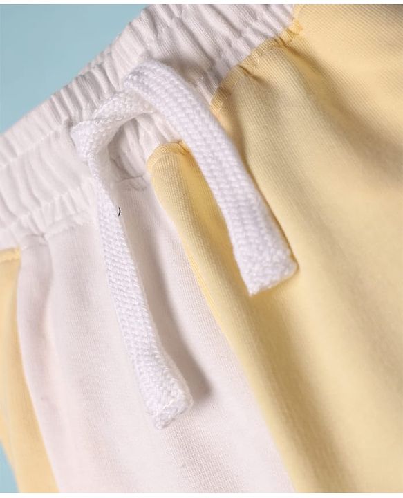 Pine Kids 100% Cotton Full Length Cut & Sew Lounge Pant - Light Yellow & White