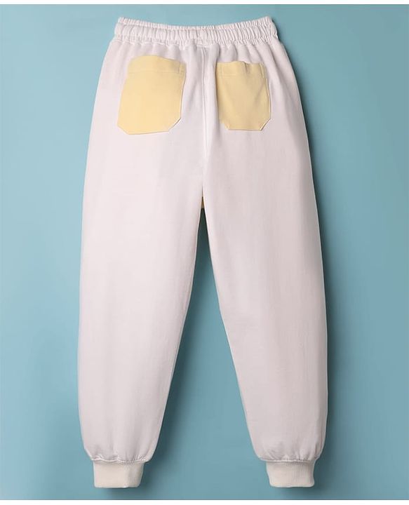 Pine Kids 100% Cotton Full Length Cut & Sew Lounge Pant - Light Yellow & White