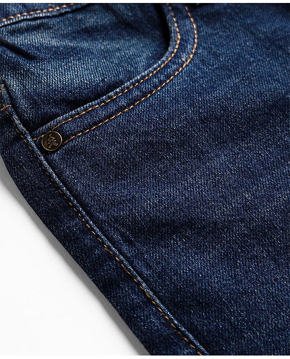 Pine Kids Denim Woven Full Length Washed Jeans With Pocket - Navy Blue