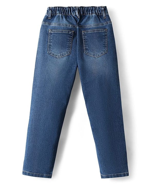 Pine Kids Denim Woven Full Length Washed Jeans - Navy Blue