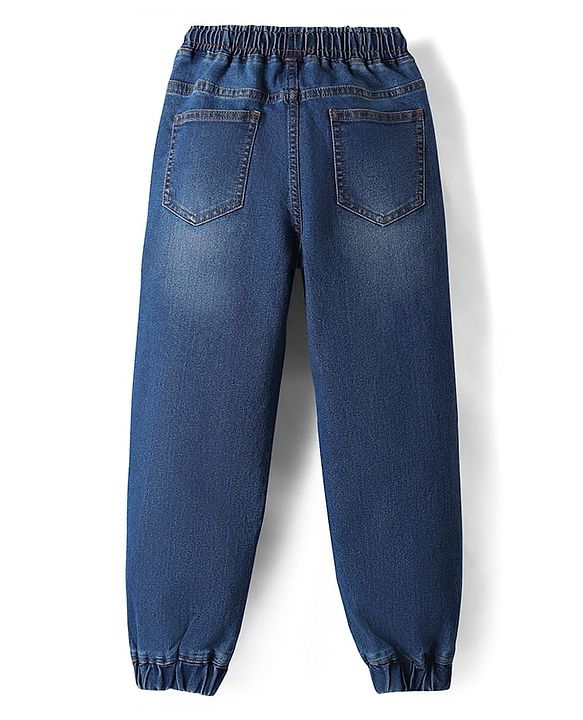 Pine Kids Denim Woven Full Length Washed Jeans - Navy Blue