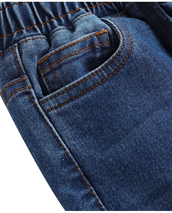 Pine Kids Denim Woven Full Length Washed Jeans - Navy Blue