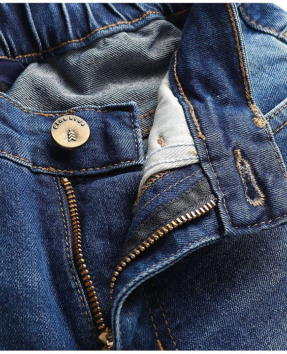 Pine Kids Denim Woven Full Length Washed Jeans - Navy Blue