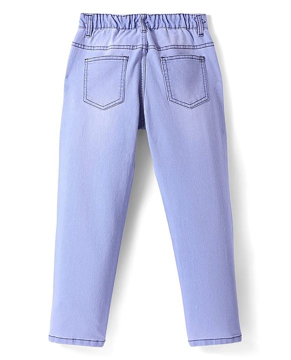 Pine Kids Denim Woven Full Length Washed Jeans - Blue