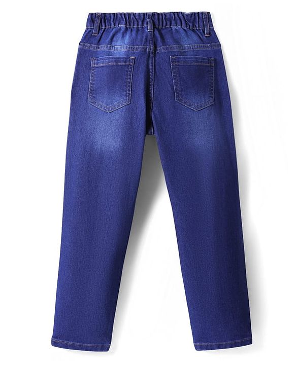 Pine Kids Denim Woven Full Length Washed Jeans - Navy Blue
