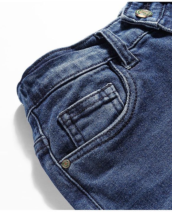 Pine Kids Woven Full Length Washed Jeans - Blue