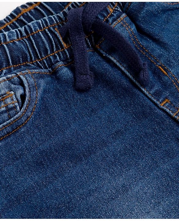 Pine Kids Denim Woven Full Length Washed Jeans - Navy Blue