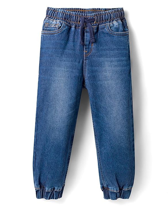 Pine Kids Denim Woven Full Length Washed Jeans - Navy Blue