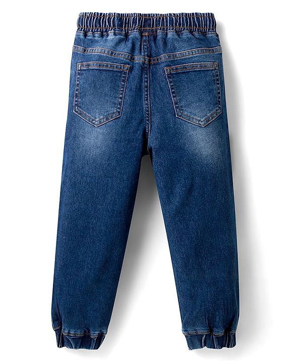 Pine Kids Denim Woven Full Length Washed Jeans - Navy Blue