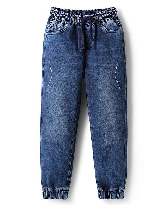 Pine Kids Denim Woven Full Length Washed Jeans - Blue