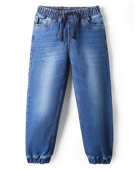 Pine Kids Denim Woven Full Length Washed Jeans - Blue