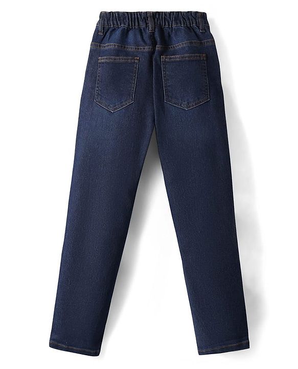 Pine Kids Denim Woven Full Length Washed Jeans - Navy Blue