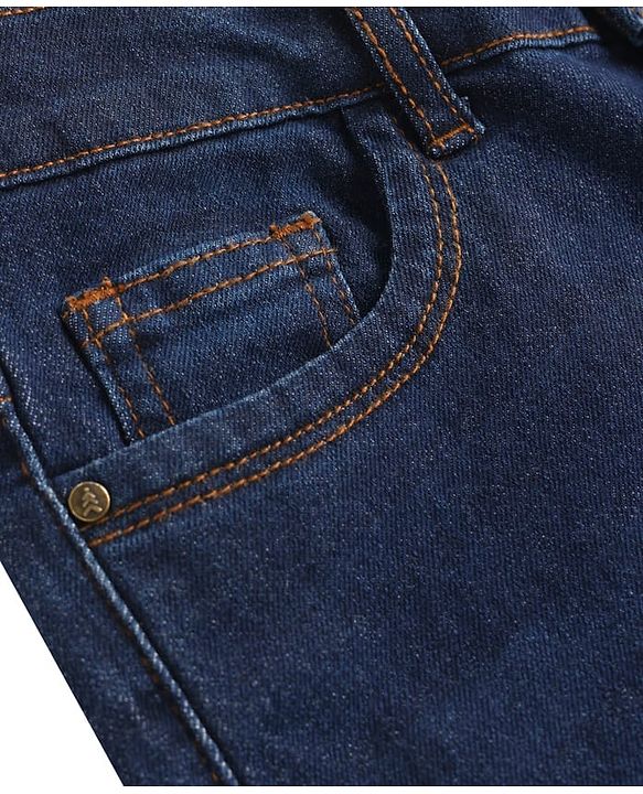 Pine Kids Denim Woven Full Length Washed Jeans - Navy Blue