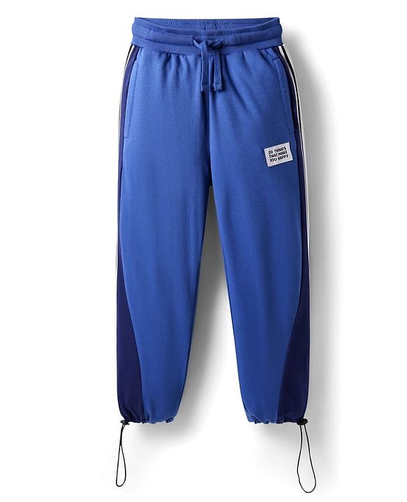 Pine Kids Knit Full Length Cut & Sew Track Pant with Tape Detailing - Blue