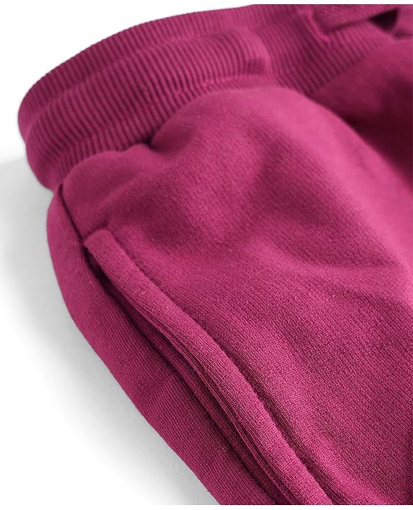 Pine Kids Cotton Knit Full Length Cut & Sew Lounge Pant With Cargo Pockets - Wine