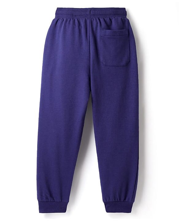 Pine Kids Cotton Knit Full Length Lounge Pants With Future Ready Text Print - Navy Blue